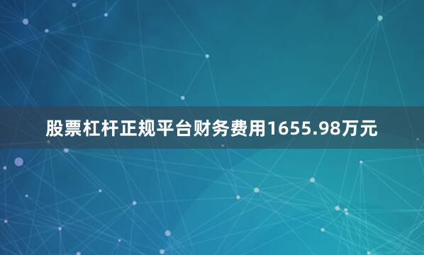 股票杠杆正规平台财务费用1655.98万元